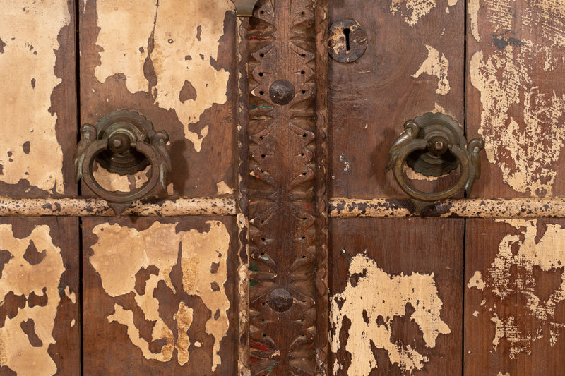 Biscottini Porta portone in legno massello e ferro da interno o da esterno vecchia e antica medievale scorrevole