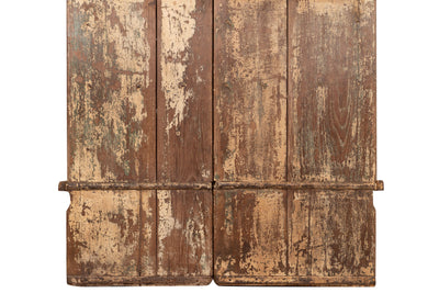 Biscottini Porta portone in legno massello e ferro da interno o da esterno vecchia e antica medievale scorrevole