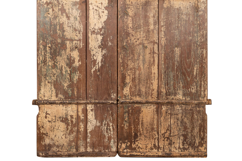 Biscottini Porta portone in legno massello e ferro da interno o da esterno vecchia e antica medievale scorrevole