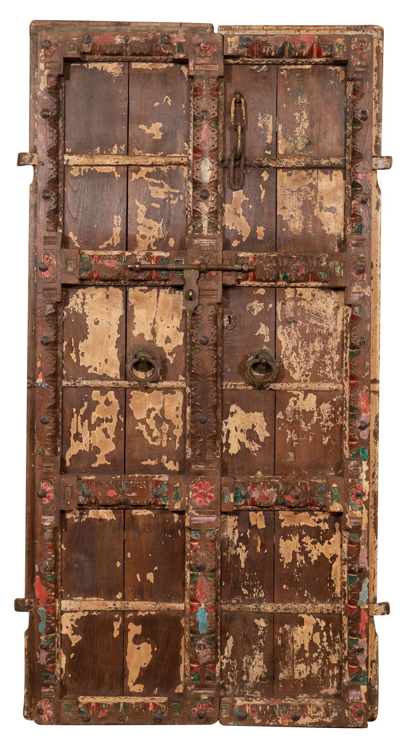 Biscottini Porta portone in legno massello e ferro da interno o da esterno vecchia e antica medievale scorrevole