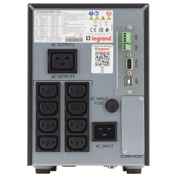 LEGRAND KEOR SPE 3000VA (311064) - UPS LINE INTERACTIVE SINUSOIDALE - 8 PRESE IEC - AUTONOMIA 7 MINUTI