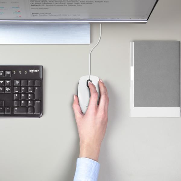 Logitech Mouse Ottico Usb M100 Bianco 910-006764