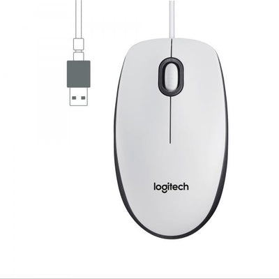 Logitech Mouse Ottico Usb M100 Bianco 910-006764