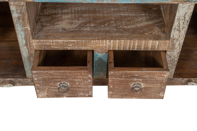 Biscottini Mobile credenzino porta TV in legno massiccio riciclato finitura anticata