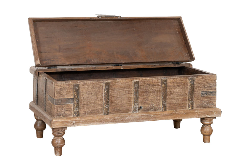 Biscottini Cassapanca in legno massiccio riciclato finitura anticata Comodino realizzato