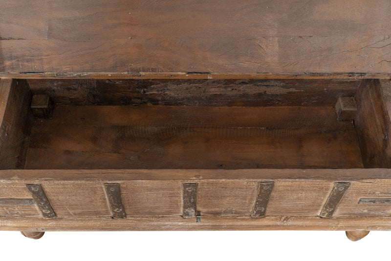 Biscottini Cassapanca in legno massiccio riciclato finitura anticata Comodino realizzato