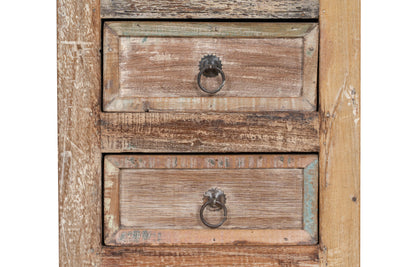 Biscottini Comodino in legno massiccio riciclato finitura anticata realizzato massello