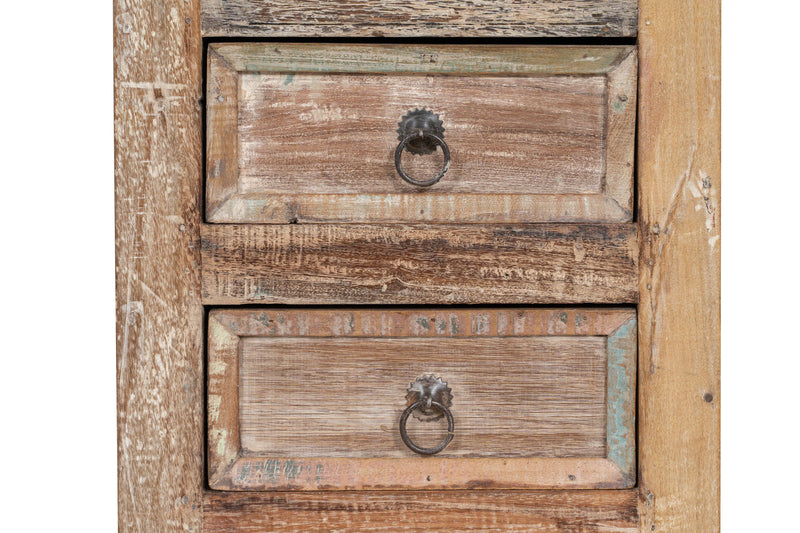 Biscottini Comodino in legno massiccio riciclato finitura anticata realizzato massello