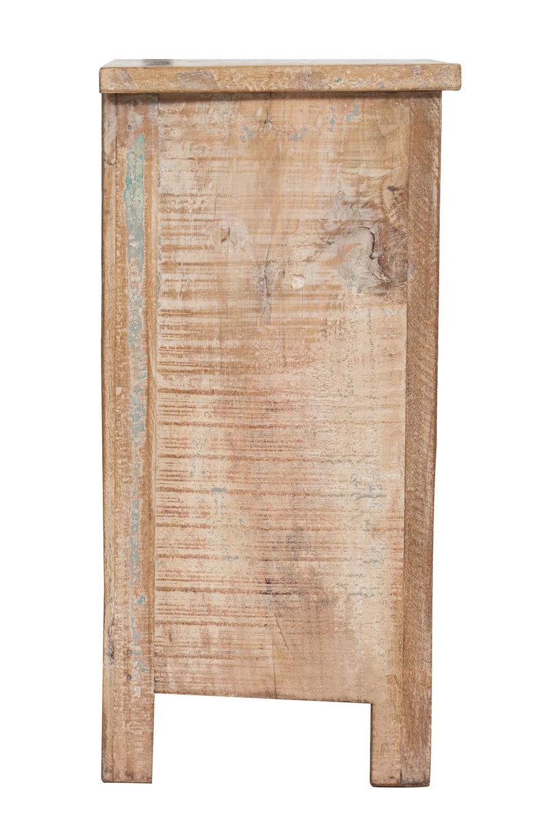 Biscottini Comodino in legno massiccio riciclato finitura anticata realizzato massello