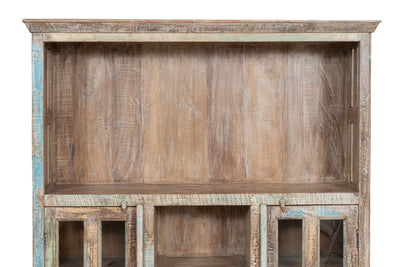 Biscottini Libreria in legno massiccio riciclato finitura anticata realizzata massello