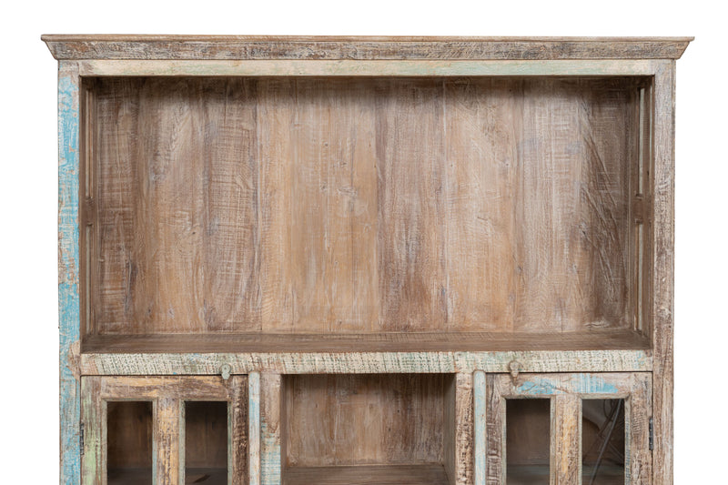 Biscottini Libreria in legno massiccio riciclato finitura anticata realizzata massello