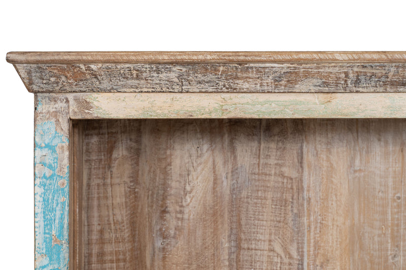 Biscottini Libreria in legno massiccio riciclato finitura anticata realizzata massello