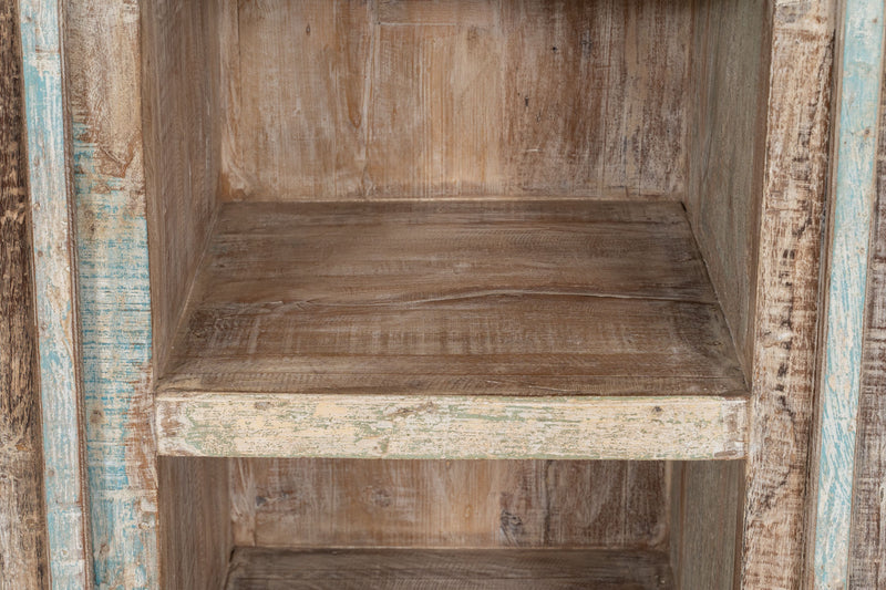 Biscottini Libreria in legno massiccio riciclato finitura anticata realizzata massello