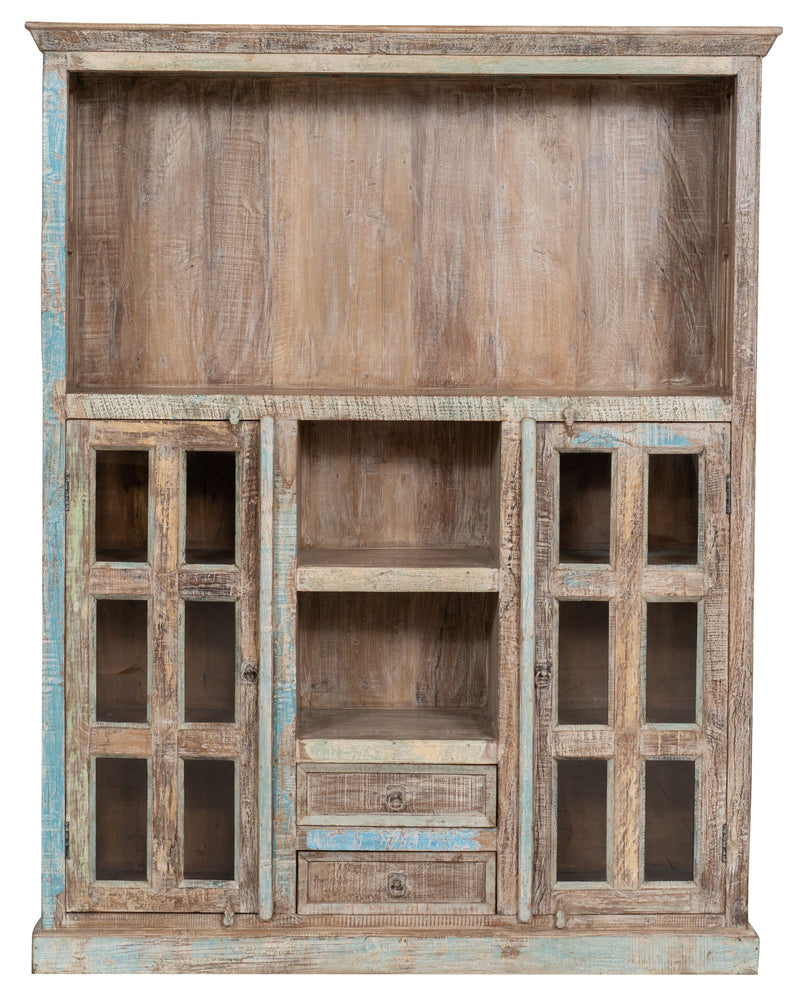 Biscottini Libreria in legno massiccio riciclato finitura anticata realizzata massello