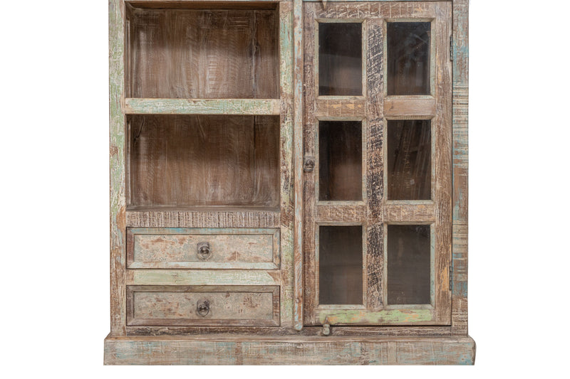 Biscottini Libreria in legno massiccio riciclato finitura anticata realizzata massello