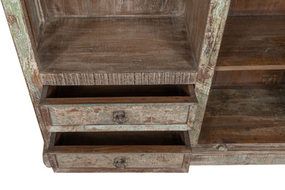 Biscottini Libreria in legno massiccio riciclato finitura anticata realizzata massello