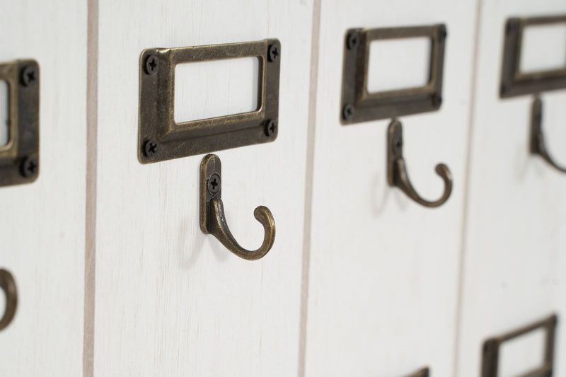 Biscottini Bacheca appendichiavi in legno finitura bianco anticato L37xPR4xH47 cm Offerta