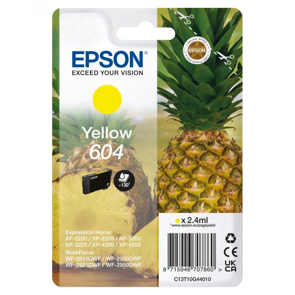 Cartuccia originale Epson T604 - per Epson EXPRESSION HOME XP2200, WORKFORCE WF2950DWF - Gialla