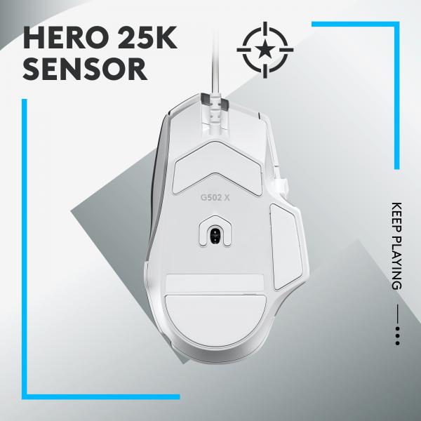 Logitech G G502 X mouse Mano destra USB tipo A Ottico 25600 DPI