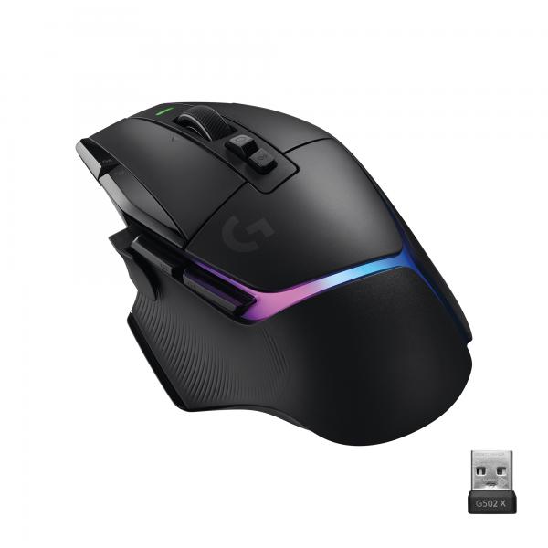 Logitech G G502 X Plus mouse Mano destra RF Wireless Ottico 25600 DPI