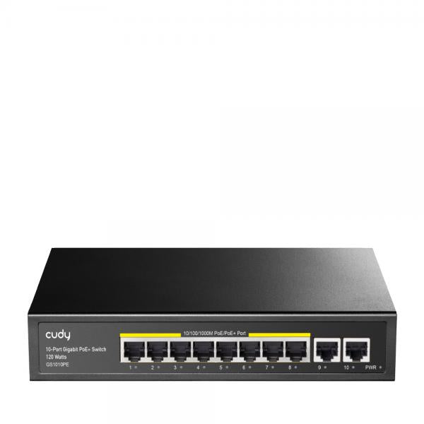 Cudy GS1010PE switch di rete Gigabit Ethernet [10/100/1000] Supporto Power over Ethernet [PoE] Nero (*CUDY GS1010PE Switch 8 xGE PoE+ 120W)