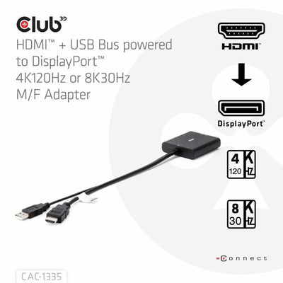 CLUB3D CAC-1335 cavo e adattatore video 1 m HDMI + USB DisplayPort (Adapter Club3D CAC-1335)