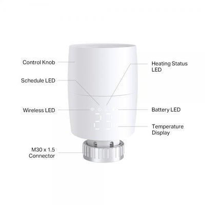 TP-LINK Kasa Smart KE100, Wei, Polycarbonat, Drehregler, 0 - 40 C, M30 x 1.5mm, 868 MHz