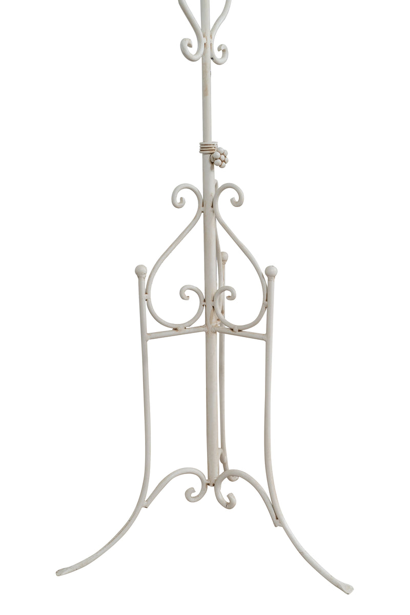 Biscottini Leggio da terra in ferro battuto pieno finitura bianca anticata L85xPR46xH140 cm