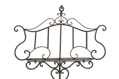 Biscottini Leggio da terra in ferro battuto pieno finitura anticata L85xPR46xH140 cm