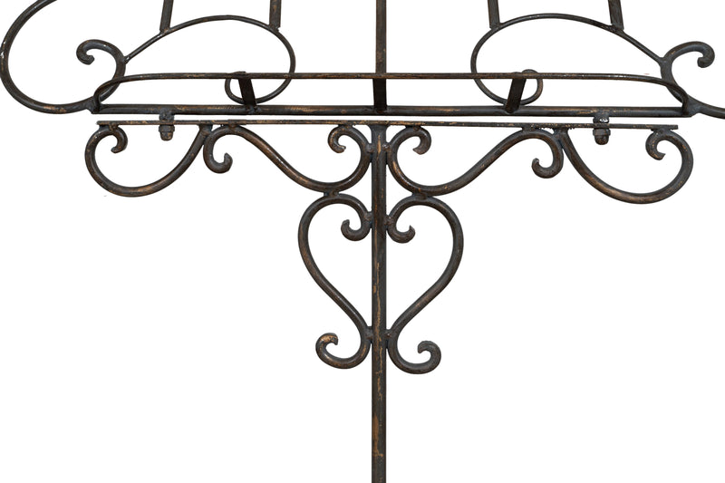 Biscottini Leggio da terra in ferro battuto pieno finitura anticata L85xPR46xH140 cm