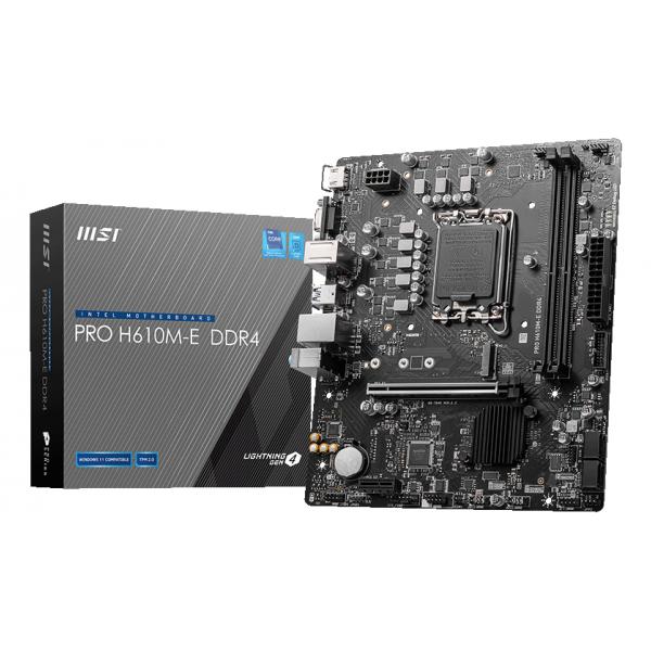 MSI PRO H610M-E DDR4 - scheda madre - micro ATX - socket LGA1700 - chipset H610 - USB 3.2 Gen 1 - Gigabit LAN - grafica integrata (CPU richiesta)