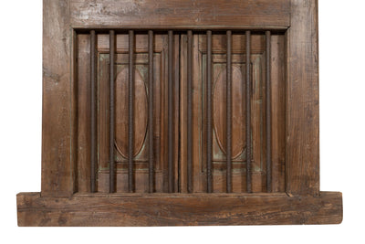 Biscottini Finestra finestrina grata porta in legno massello e in ferro antica e vecchia con telaio da interno o da esterno