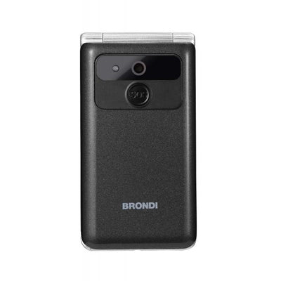 BRONDI AMICO PREZIOSO (NERO) - TELEFONO CELLULARE PER ANZIANI - TASTO SOS - CONTROLLO REMOTO - DOPPIO DISPLAY