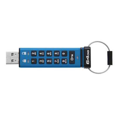 Kingston Technology IronKey Keypad 200 unità flash USB 64 GB USB tipo A 3.2 Gen 1 (3.1 Gen 1) Blu