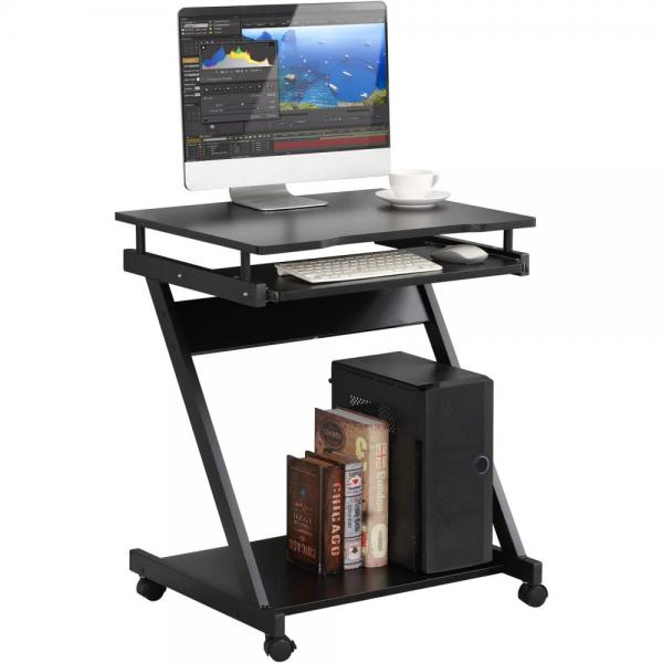 TECHLY ICA-TB 935B - SCRIVANIA COMPATTA CON RIPIANO TASTIERA ESTRAIBILE - COLORE NERO