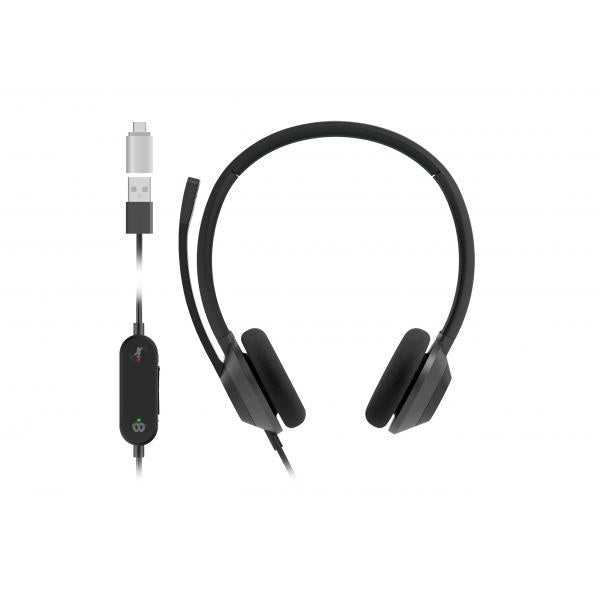 Cisco Headset 322 Auricolare Cablato A Padiglione Ufficio USB tipo-C Nero (Cisco Headset 322 - Cuffie con microfono - over ear - cablato - USB-A - nero carbonio)
