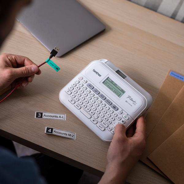 Stampante per Etichette PT-D410UR1 Trasferimento Termico 180 x 180 DPI 20 mm /s USB Colore Bianco