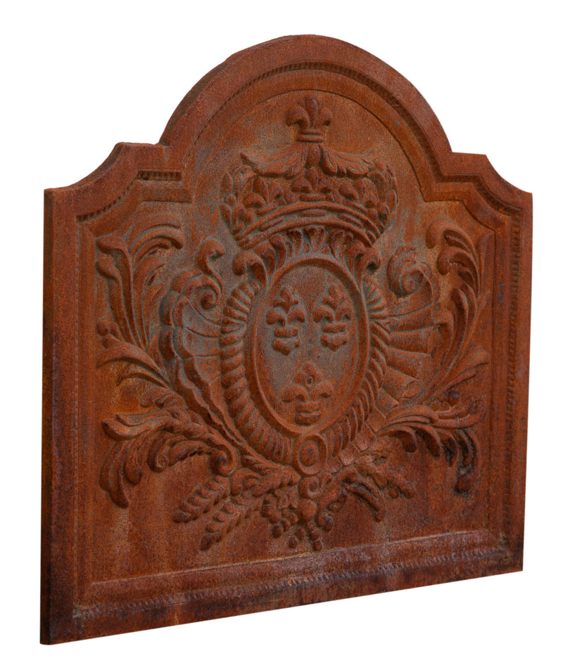 Biscottini Piastra da camino fusione di ghisa realizzata decorata rilievo, Offerta