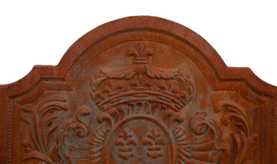 Biscottini Piastra da camino fusione di ghisa realizzata decorata rilievo, Offerta