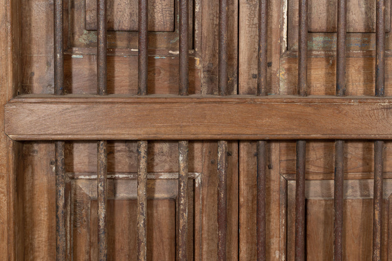 Biscottini Finestra finestrina grata porta in legno massello e in ferro antica e vecchia con telaio da interno o da esterno