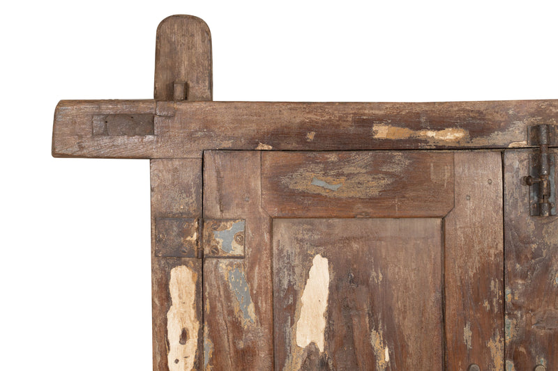 Biscottini Finestra finestrina grata porta in legno massello e in ferro antica e vecchia con telaio da interno o da esterno