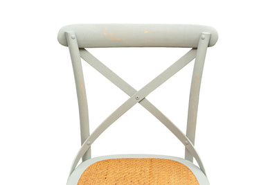 Biscottini Sedia Thonet in massello di frassino e seduta rattan finitura Grigio anticato L48xPR52xH88 cm