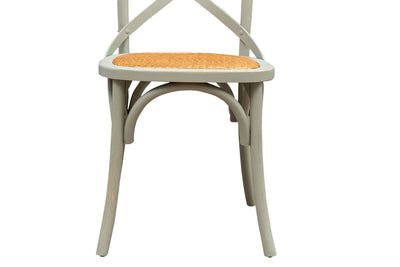 Biscottini Sedia Thonet in massello di frassino e seduta rattan finitura Grigio anticato L48xPR52xH88 cm