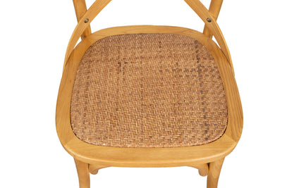 Biscottini Sedia Thonet in massello di frassino e seduta rattan finitura rovere 46x42x86 cm