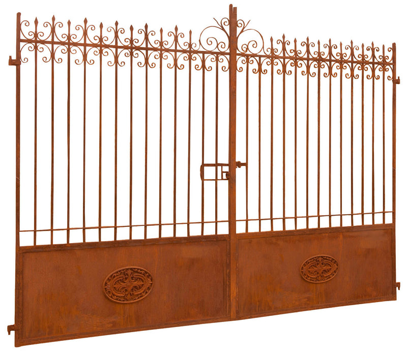 Biscottini Cancello in ferro finitura anticata L332XPR8XH254 CM forgiato mano verniciato