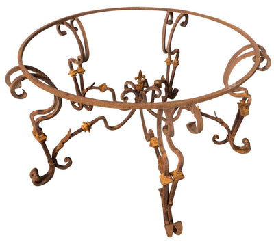 Biscottini Base tavolo in ferro pieno rotonda L145xPR145xH74 cm. forgiato mano trattato,