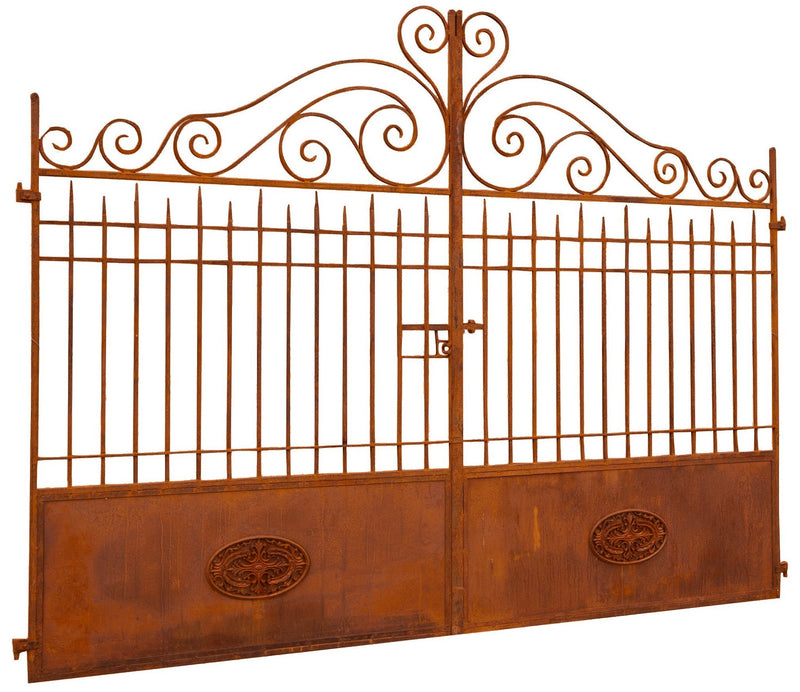 Biscottini Cancello in ferro finitura anticata L320XPR8XH245 CM forgiato mano verniciato