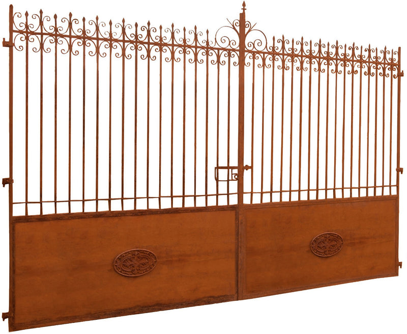 Biscottini Cancello in ferro finitura anticata L400XPR8XH272 CM forgiato mano verniciato