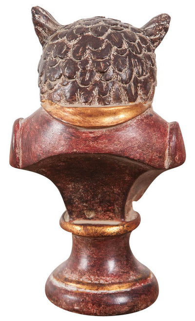 Biscottini Busto di gufo in resina dipinto L8xPR6,5xH13,5 cm Statuetta raffigurante