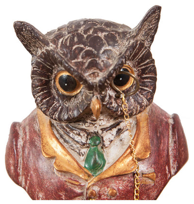 Biscottini Busto di gufo in resina dipinto L8xPR6,5xH13,5 cm Statuetta raffigurante